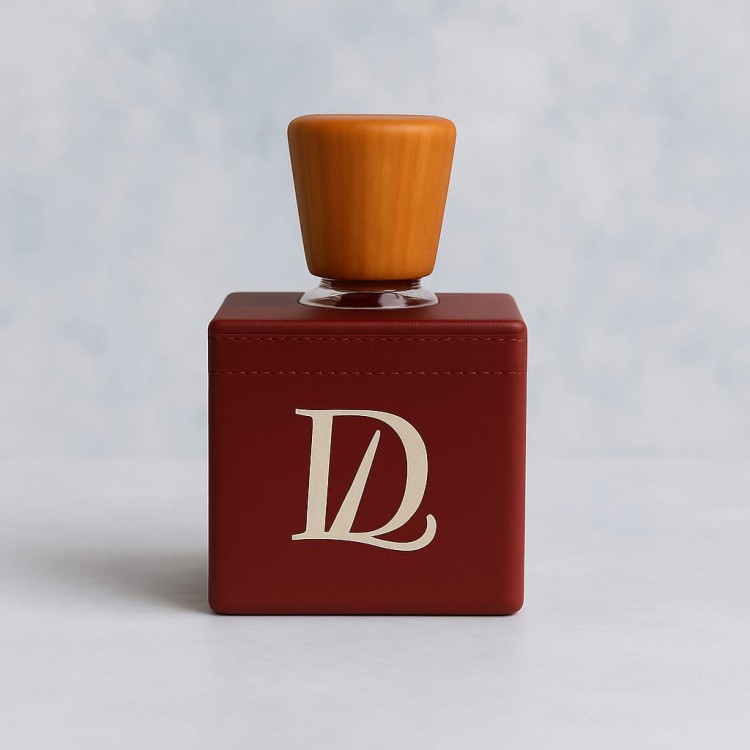 Orange Coffee Car Freshener With Rexine Clad Wooden Carrier