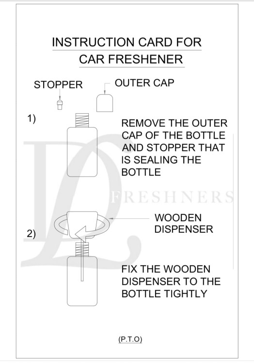 Orange Coffe Car Freshener With Wooden Carrier